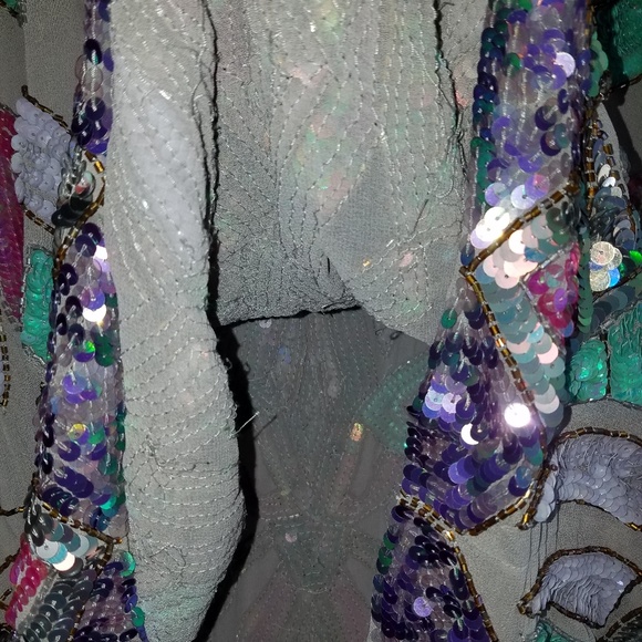 Nude & Iridescent Sequined - •ASOS• | Beaded Dress - Picture 6 of 8